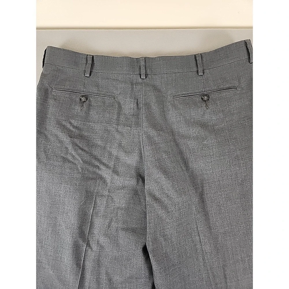 L.L. BEAN MEN'S GRAY 100% WOOL DRESS PANTS-38W BARELY WORN-LIGHTWEIGHT